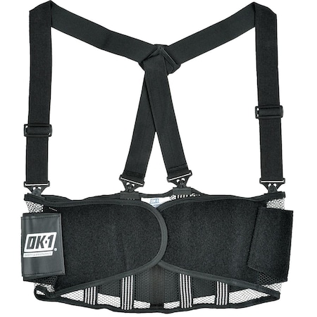 Ok-1 Back Support, Open Mesh, Black, Xl 00589 OK-250S-XL